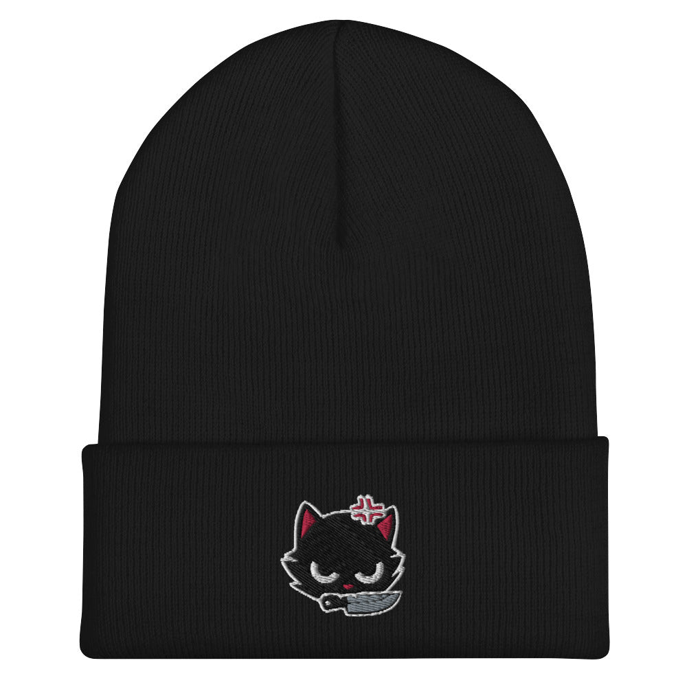 Stabby Cat Cuffed Beanie