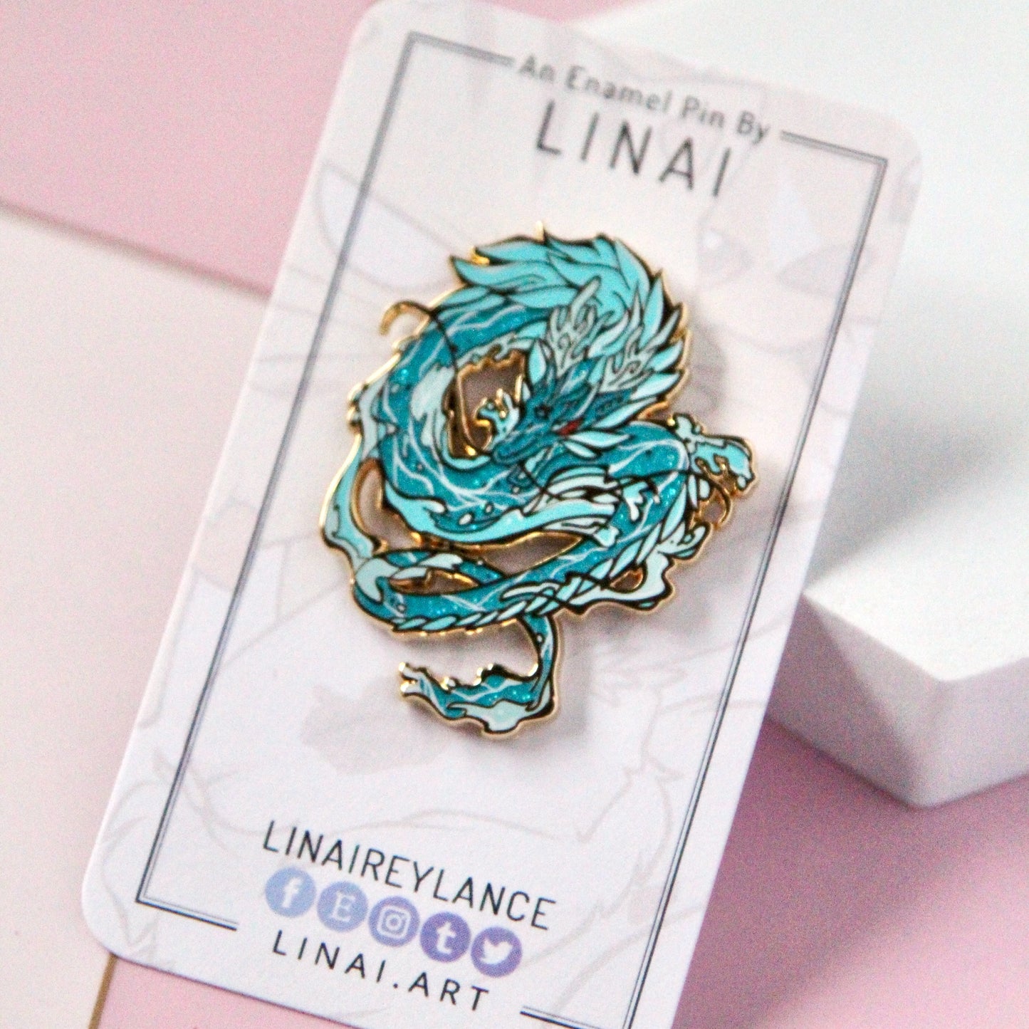 Dan Heng Imbibitor Lunae Water Dragon - Honkai Star Rail Glitter Enamel Pin