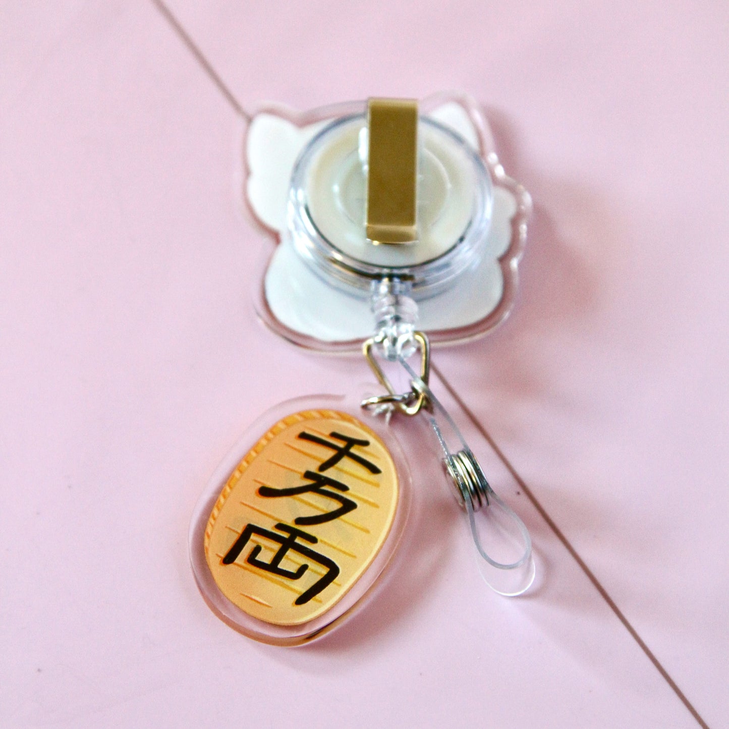 Maneki Neko Retractable Badge Reel