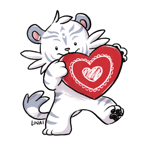 Tilty the tiger with heart