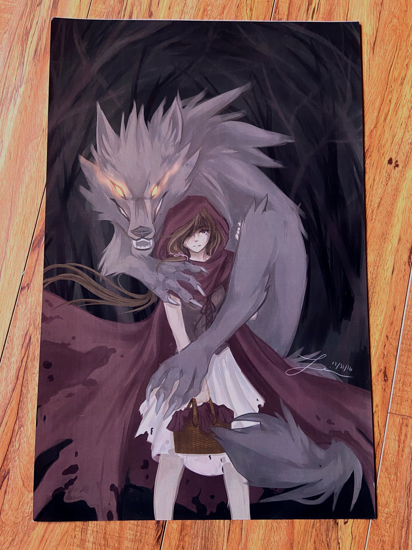 Red Riding Hood Original Print - Art By Linai