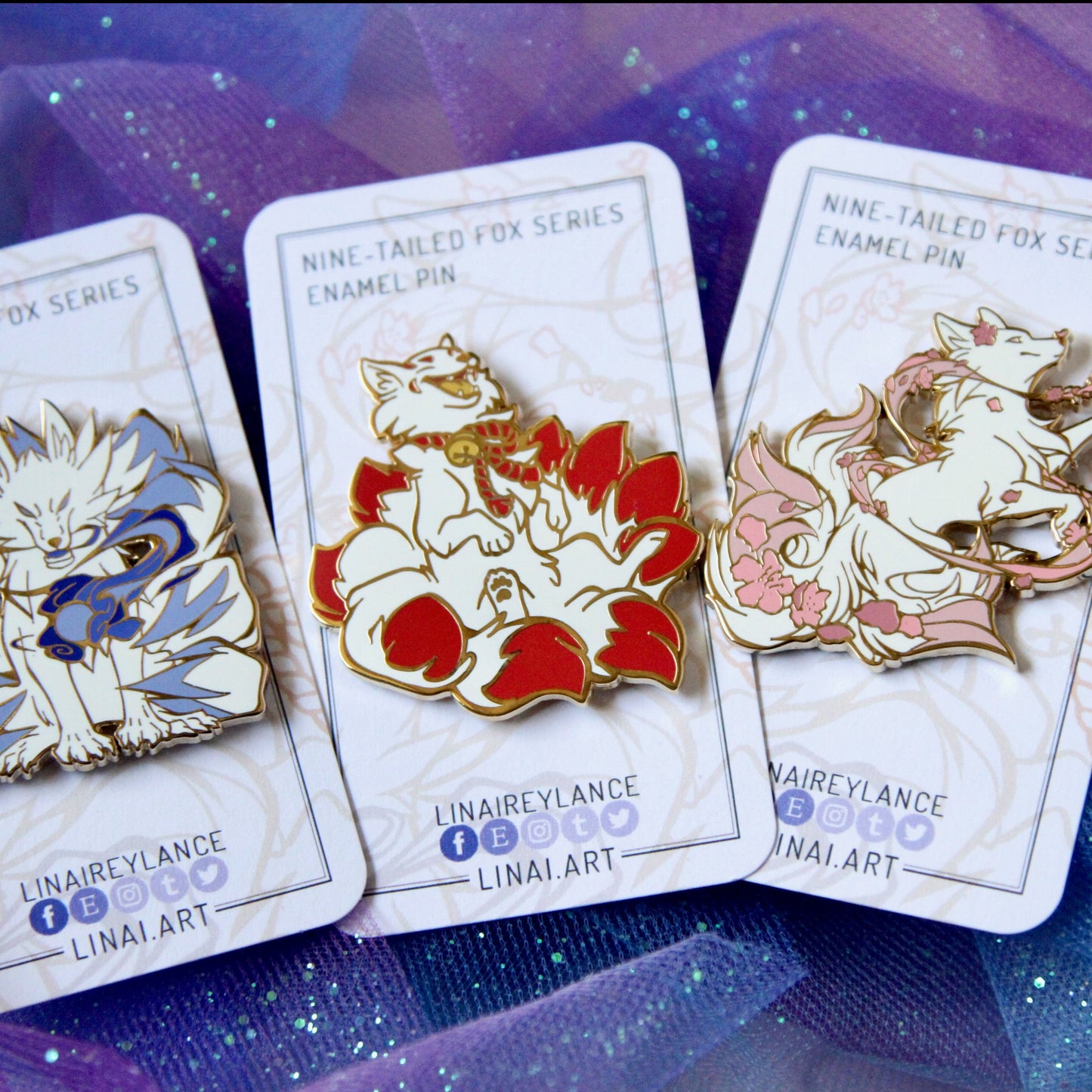 Nine-tailed Fox Original Enamel Pin Bundle