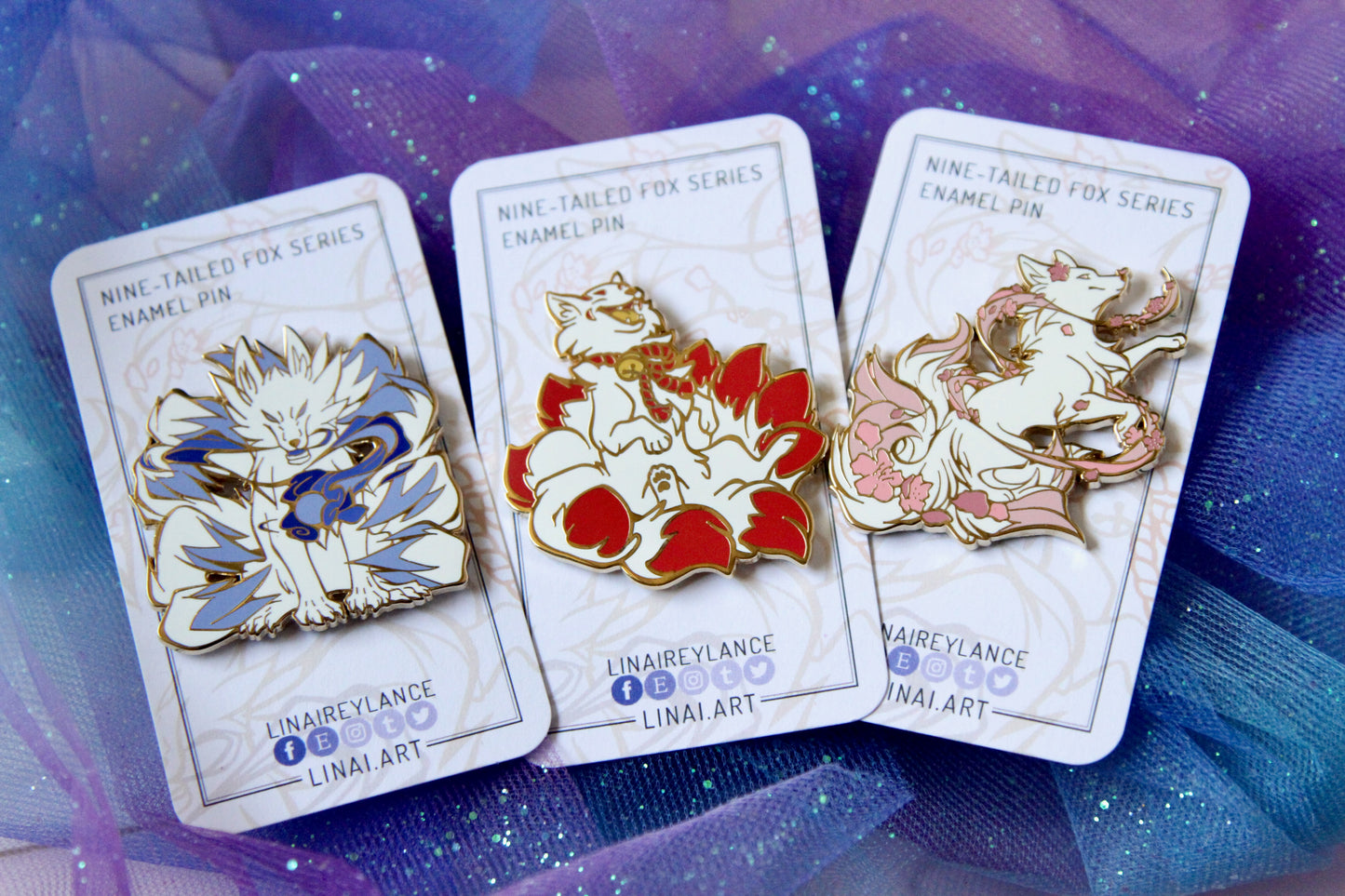 Kitsune - Nine-tailed Fox Original Enamel Pins