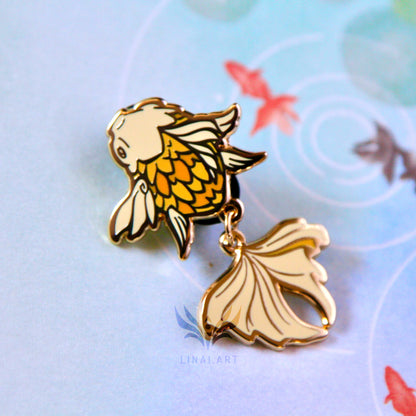 Wiggly Goldfish Enamel Pin