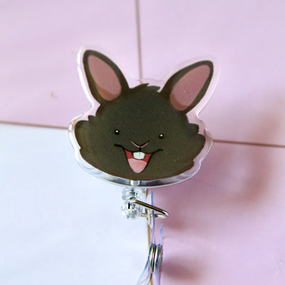 Black Bunny Retractable Badge Reel