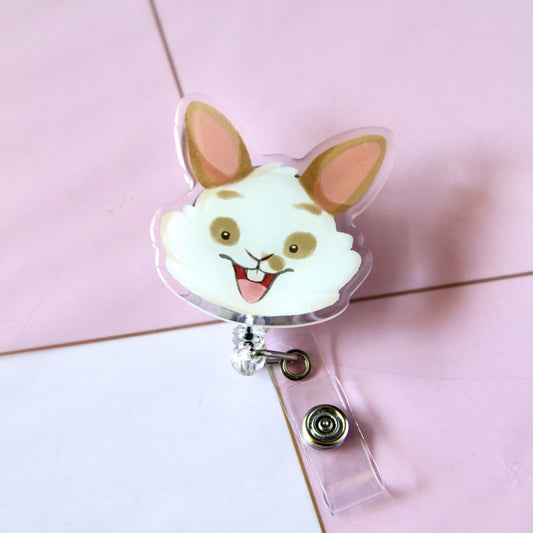 Spotted Bunny Retractable Badge Reel