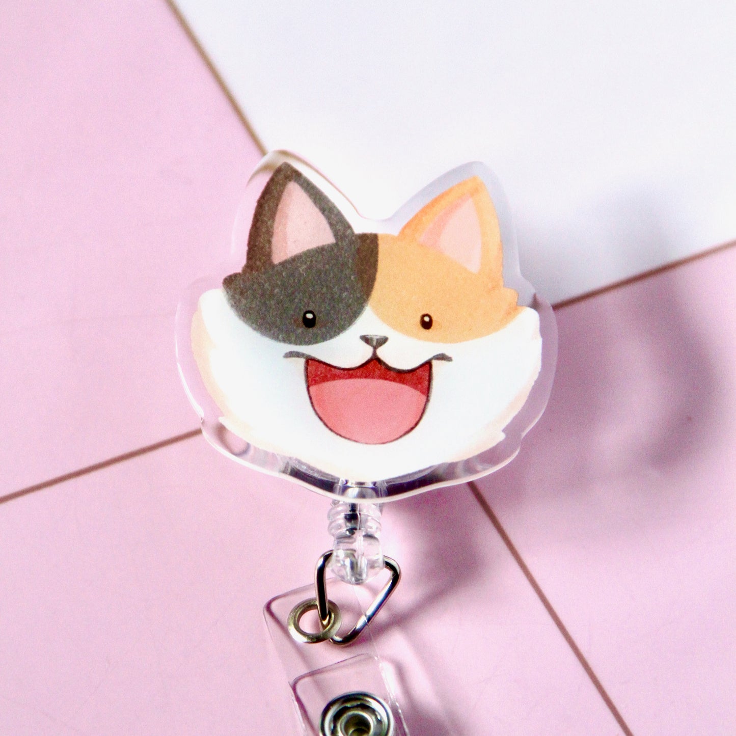 Calico Cat Retractable Badge Reel