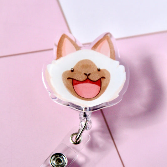 Siamese Cat Retractable Badge Reel