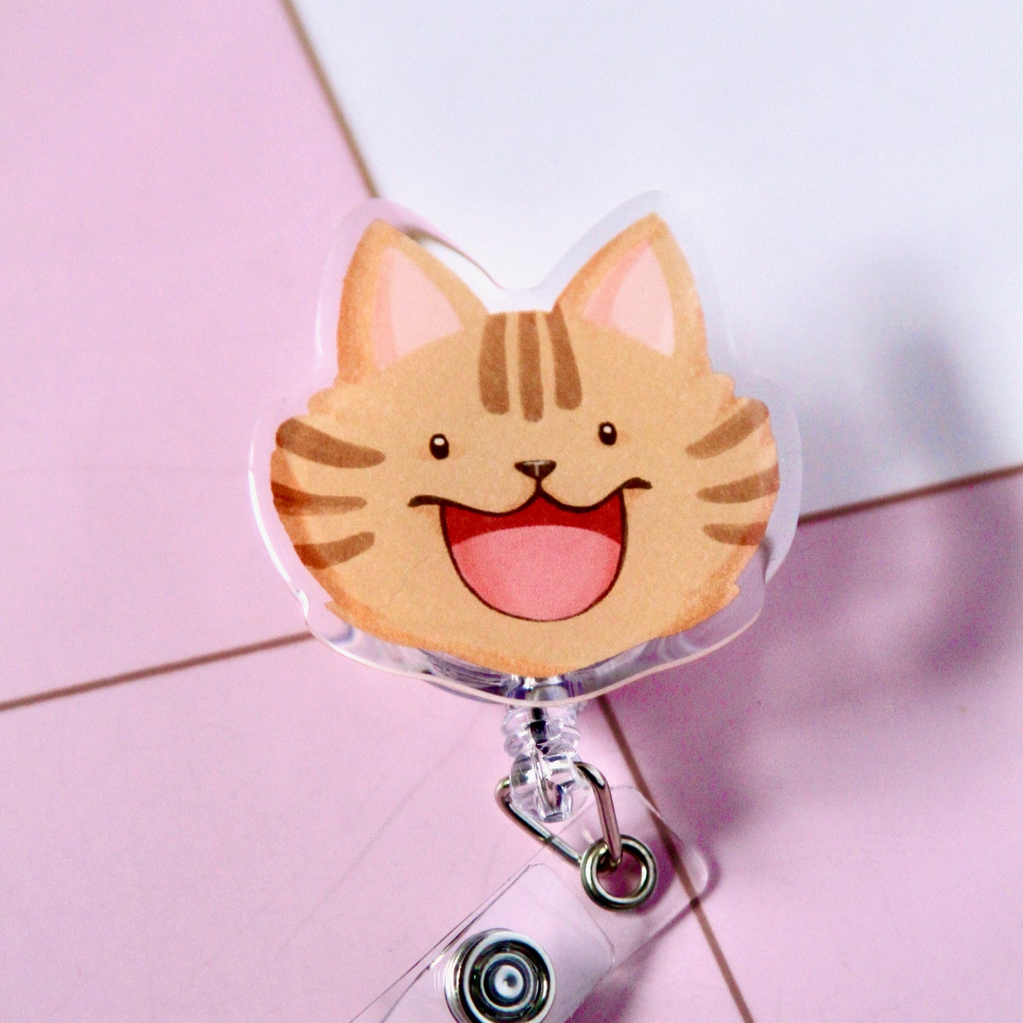 Tabby Cat Retractable Badge Reel