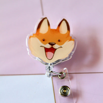 Red Fox Retractable Badge Reel