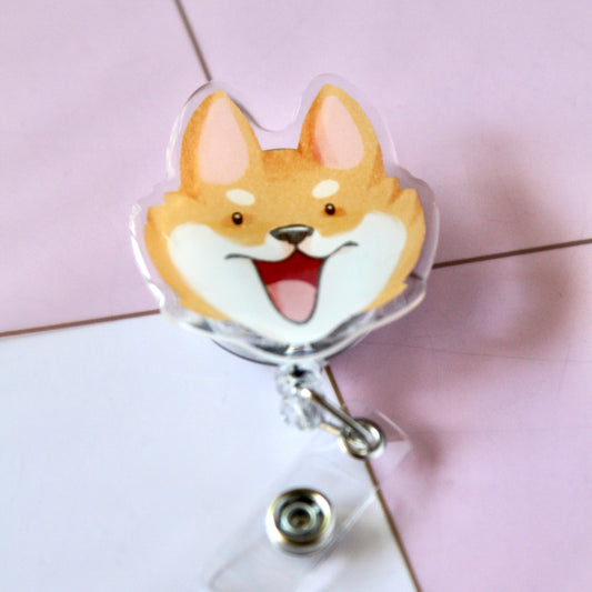 Shiba Inu Retractable Badge Reel