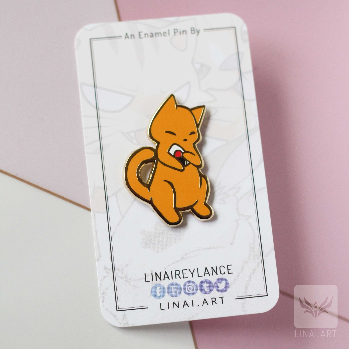 Orange Cat and Onigiri (Kyo and Tohru) Enamel Pin