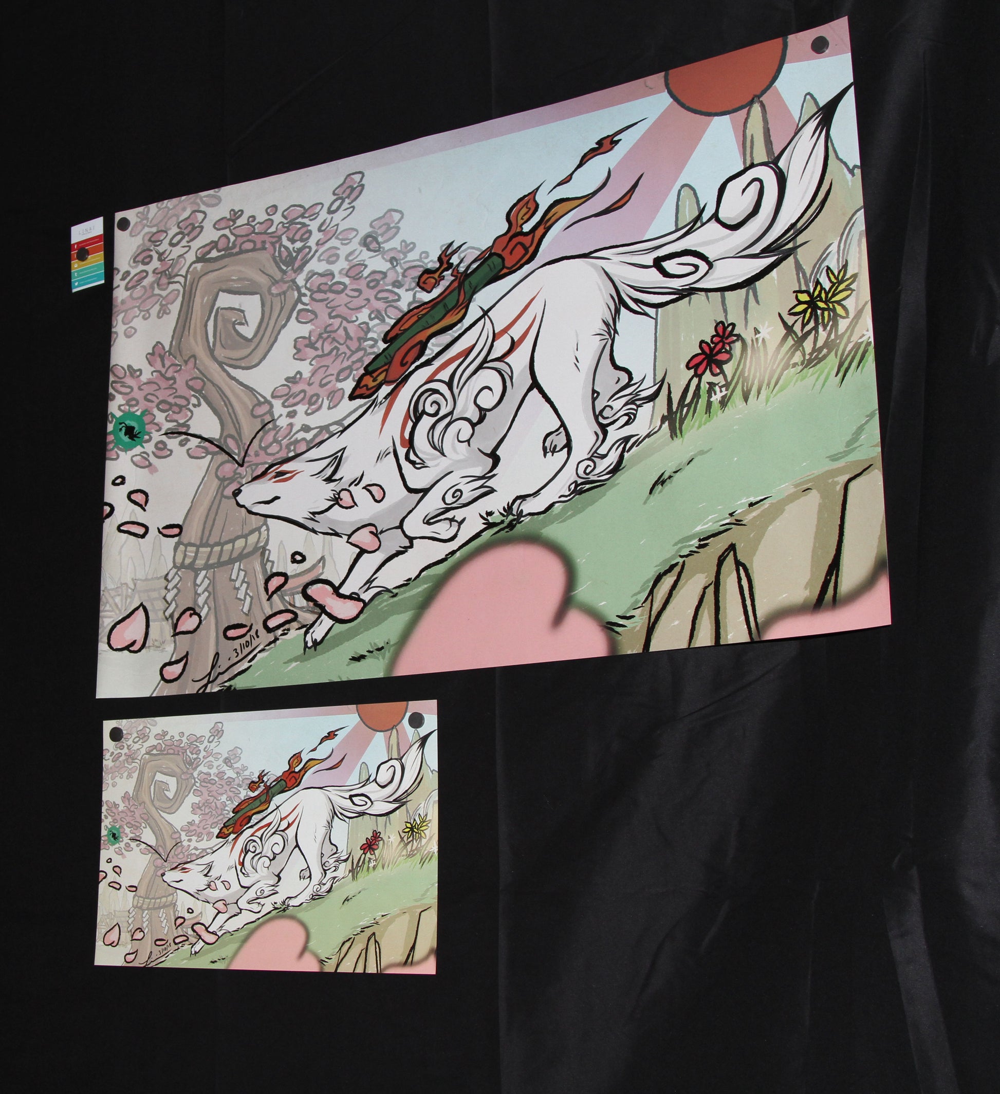 Okami Amaterasu Issun Jump | Art Board Print